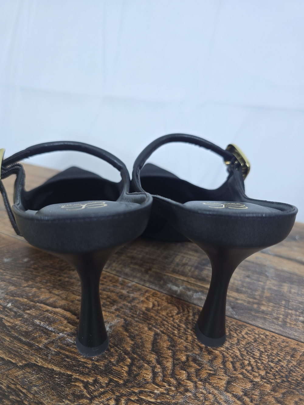 Cosy Island Gracelithe Black Pointed Knit Mules with Gold Buckle Size 7 - Picture 12 of 16